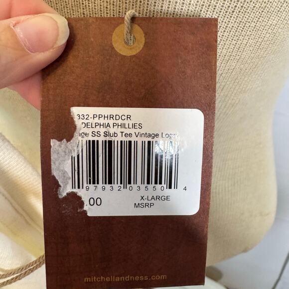 Mitchell & Ness Philadelphia Phillies Cooperstown Vintage Logo Slub Tee XL - Picture 8 of 9